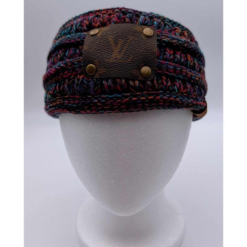 C.C Exclusives Knit Headband Multi Color Confetti Designer Patch Ear Warmer